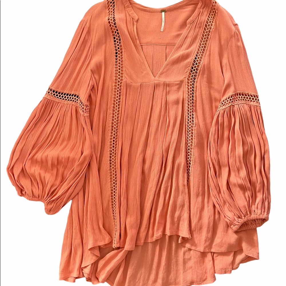 Free people dress boho rust orange color size S